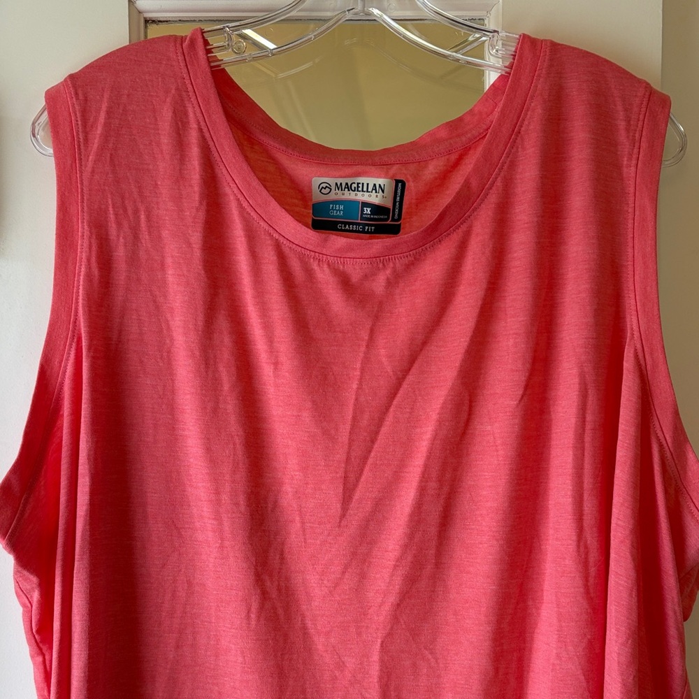 NWOT 3X Magellan Outdoors Pink Coral Tank Top shirt Classic fit